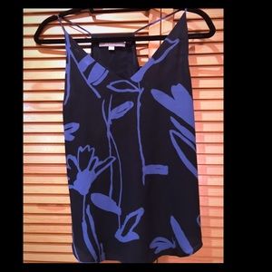 Ann Taylor LOFT Blue Black Spaghetti Strap Tank